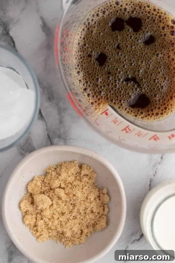 ingredients for the brown sugar iced coffee recipe