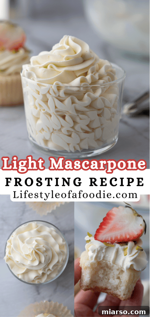 Mascarpone Frosting Perfection 13 pinterest pin for the mascarpone cake frosting recipe
