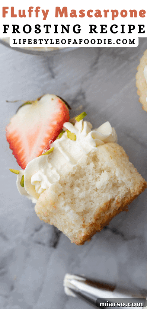 Mascarpone Frosting Perfection 14 pinterest pin for the mascarpone cake frosting recipe