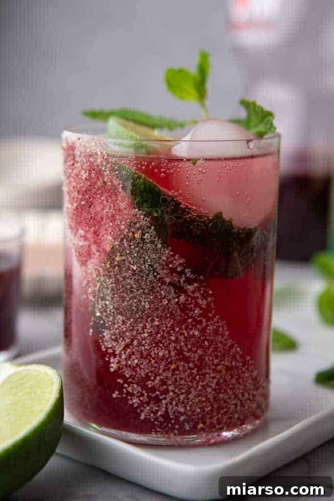 pomegranate mocktail recipe in a glass