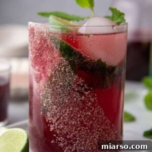 pomegranate mocktail recipe in a glass