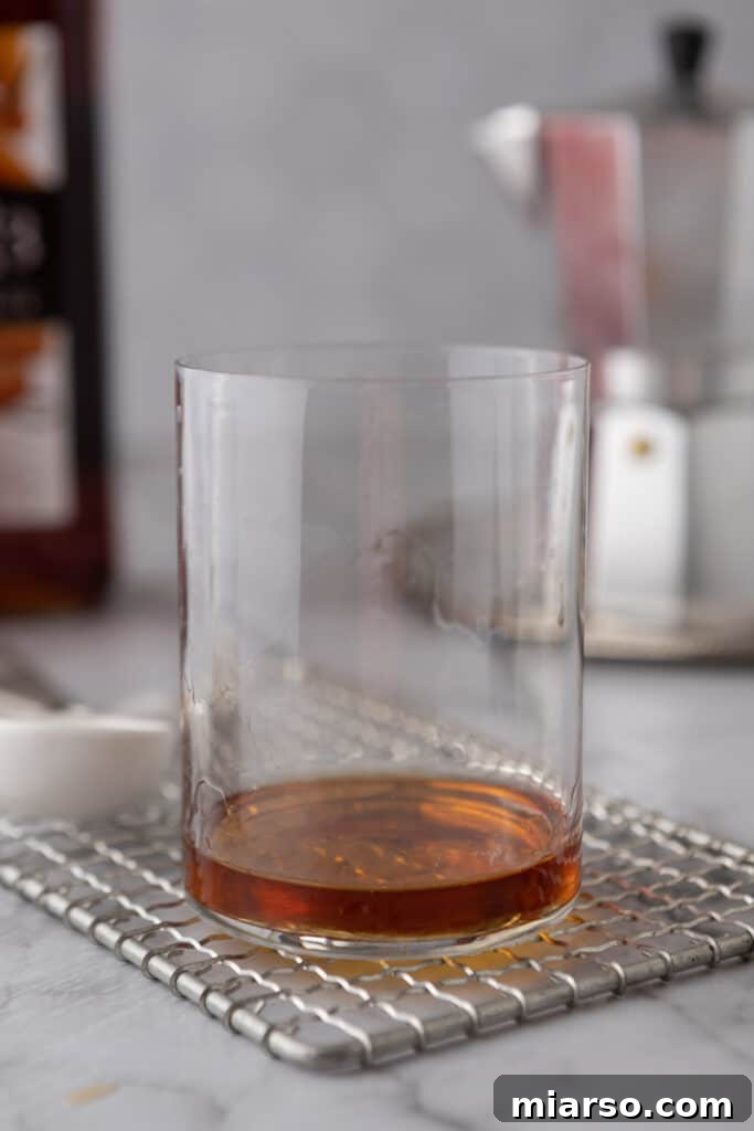 Syrup in a glass