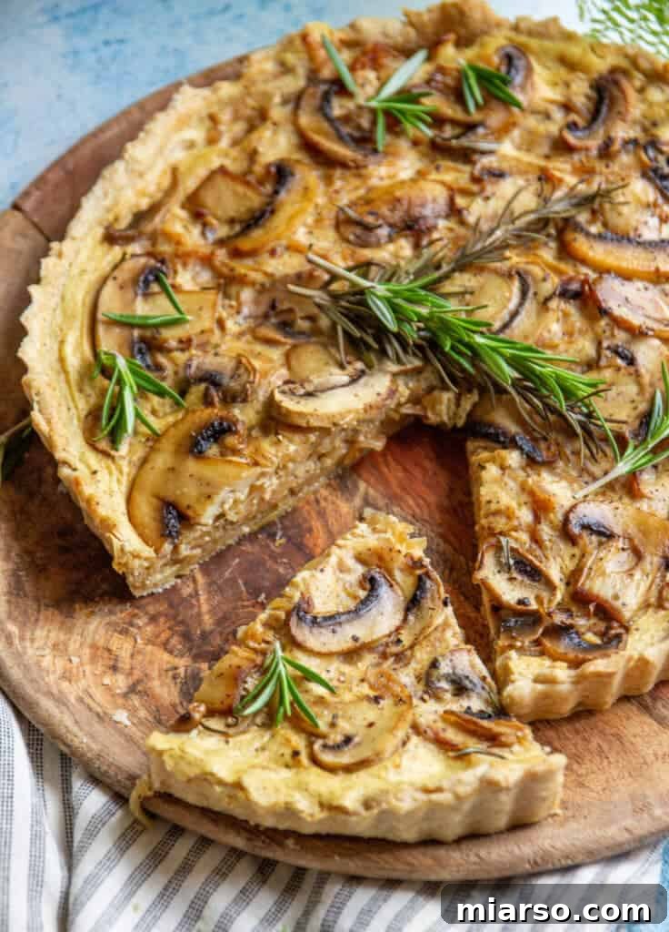 Silken tofu mushroom quiche