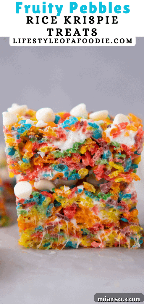Quick Colorful Fruity Pebble Krispie Treats 12 Pinterest collage
