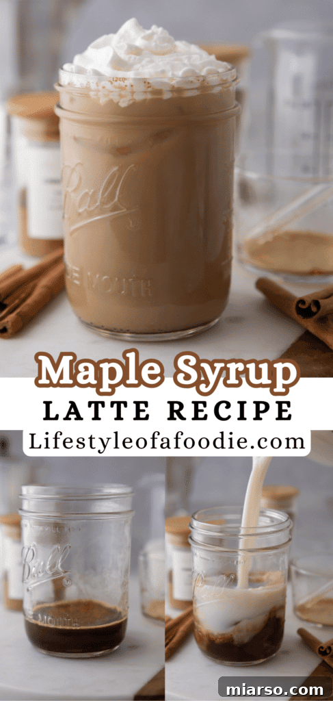 Maple latte recipe pin image
