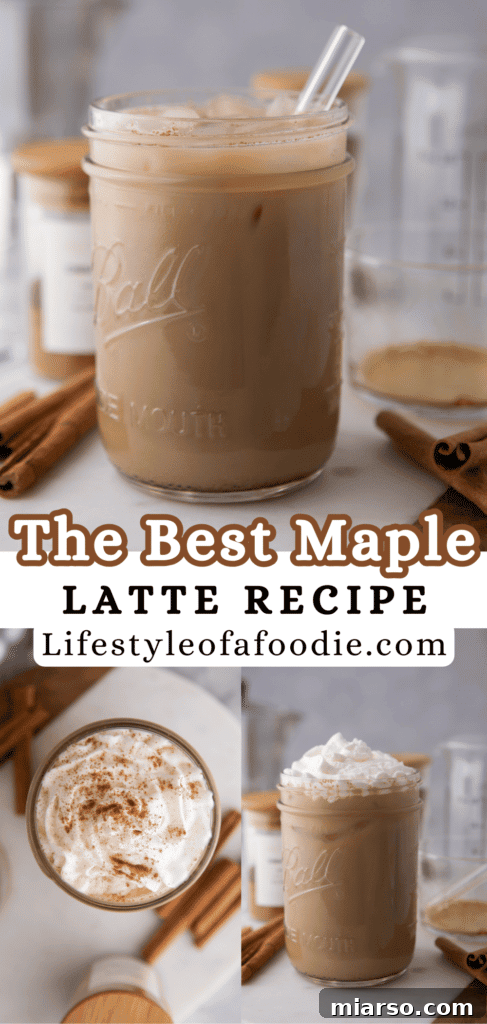 Maple latte recipe pin image