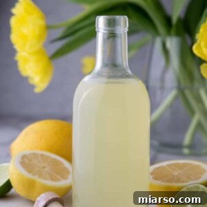 how to make homemade lemon sour mix in a bottle on a table