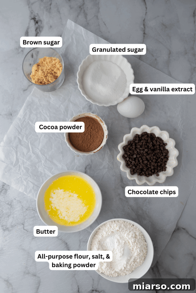 chocolate sugar cookie bars recipe ingredients