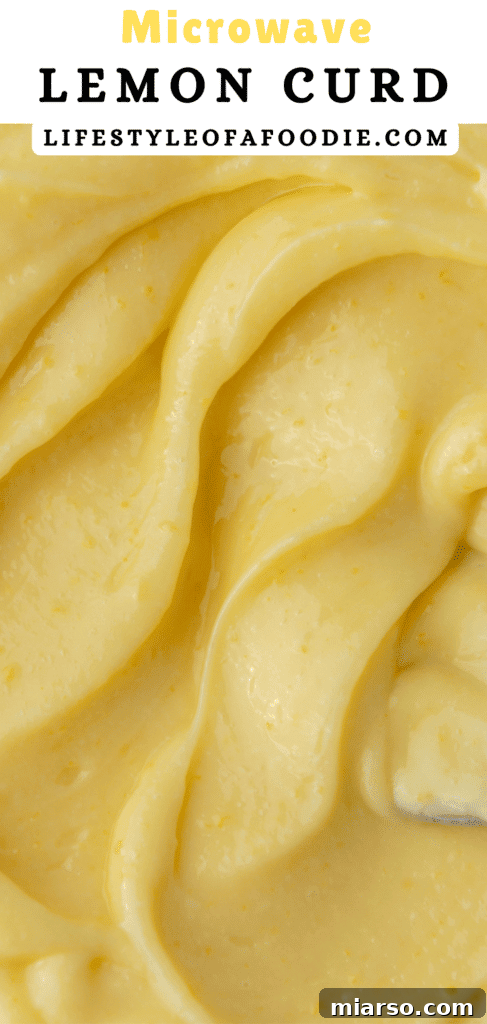 Microwave Magic: Luscious Lemon Curd in Minutes 17 Another Pinterest pin graphic for the quick and easy homemade lemon curd.