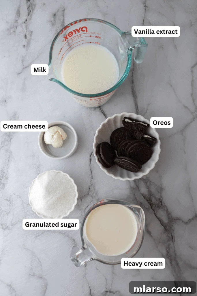 Ninja Creami Cookies and Cream Recipe ingredients