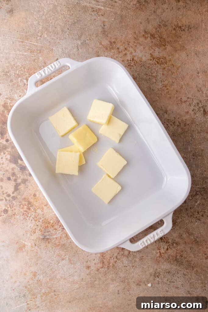 butter in a dish