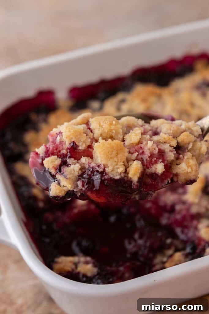 baked mixed fruit dessert in a bowl