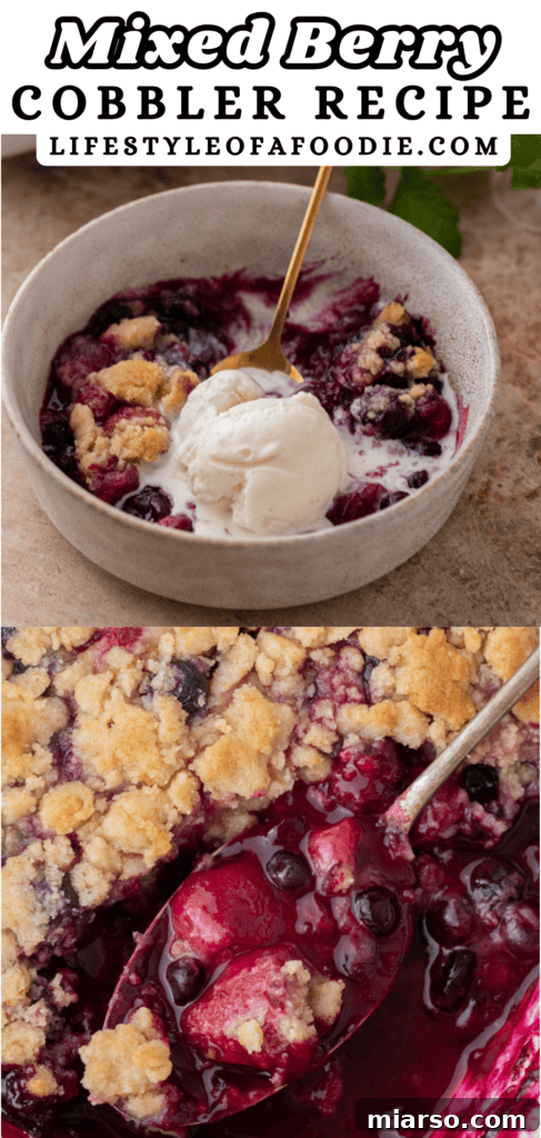 mixed berry cobbler recipe pinterest pin