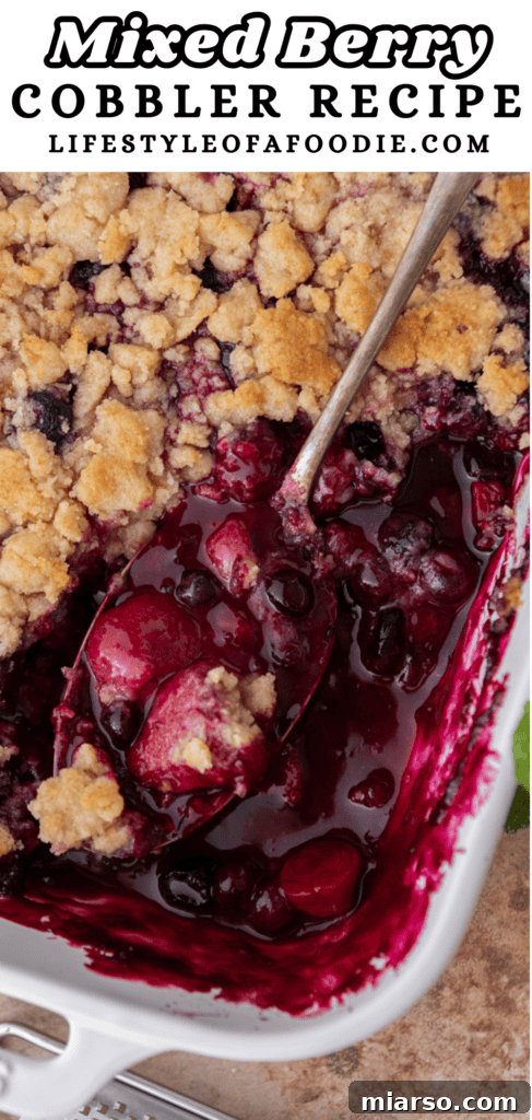 mixed berry cobbler recipe pinterest pin