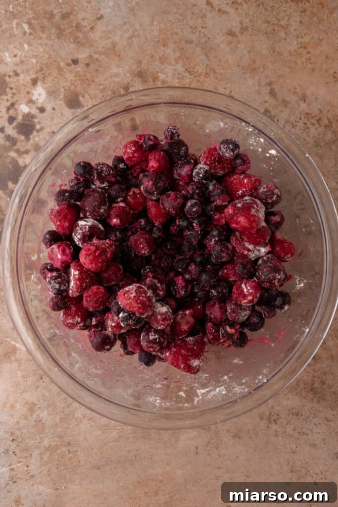 mixed berry ingredients in a bowl