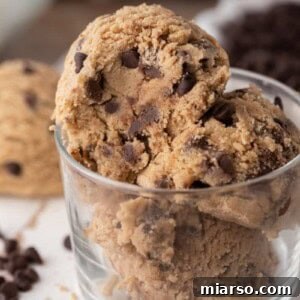 Perfect No Bake Chocolate Chip Cookie Dough 13 Brown butter edible chocolate chip cookie dough in a cup