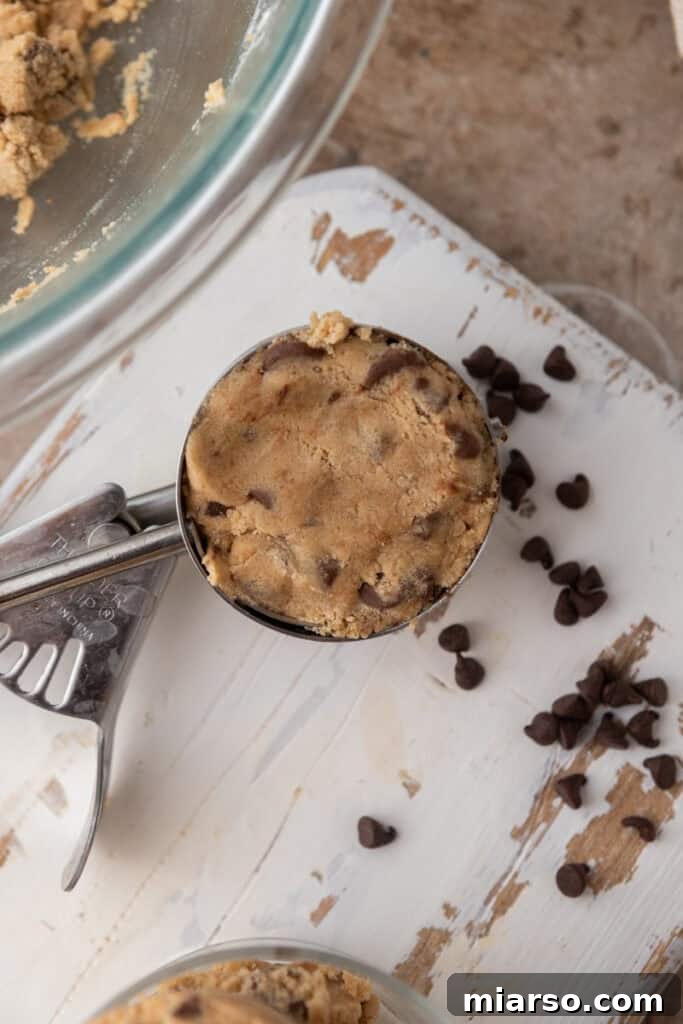 Perfect No Bake Chocolate Chip Cookie Dough 4 Scoop of edible cookie dough