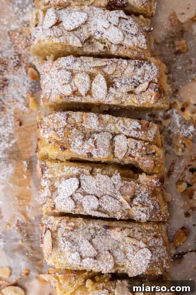 Overhead view of a perfectly braided Braided Almond Croissant Danish Recipe