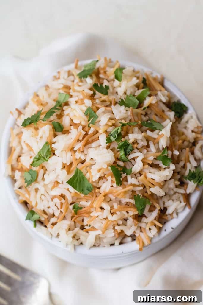 Lebanese stovetop rice pilaf recipe with vermicelli