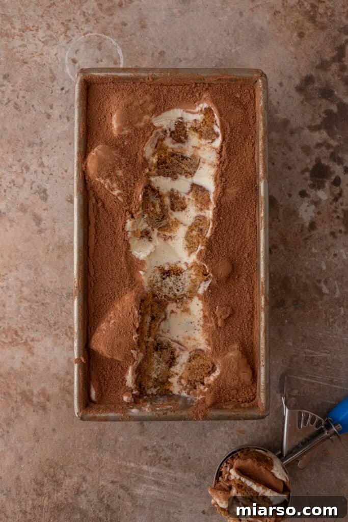 Effortless No-Churn Tiramisu Ice Cream 12 fully frozen no churn tiramisu ice cream