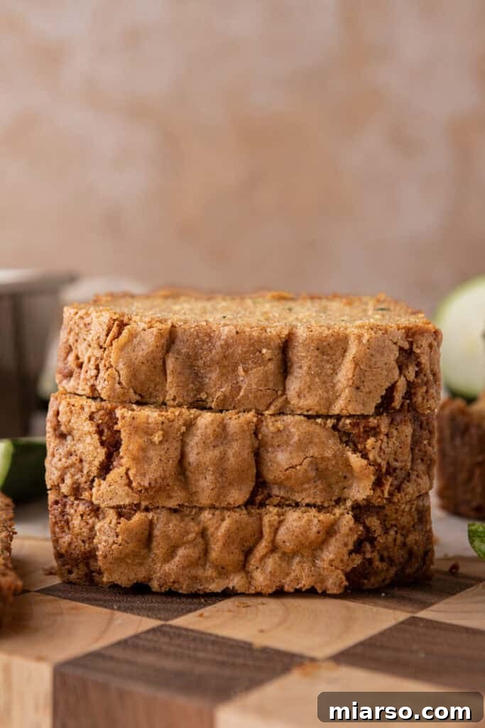 stack of zucchini bread recipe slices