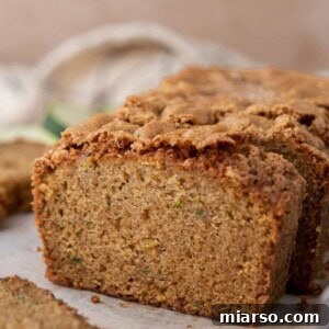 side shot of the zucchini bread recipe