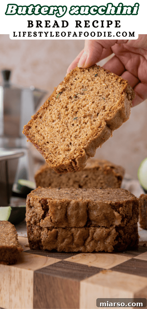 pinterest pin of the zucchini bread recipe