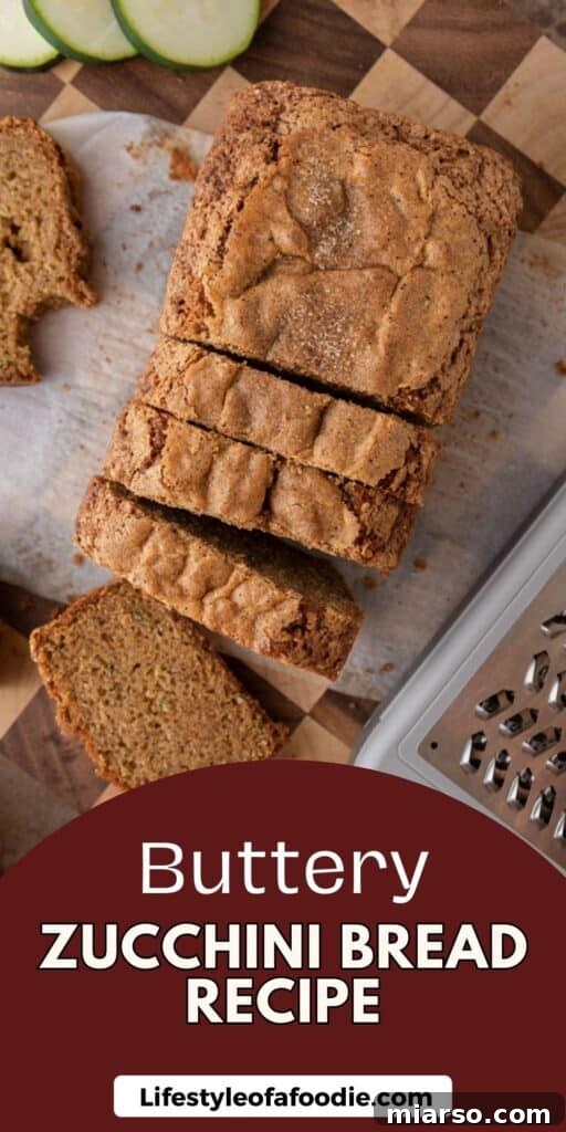 pinterest pin of the zucchini bread recipe