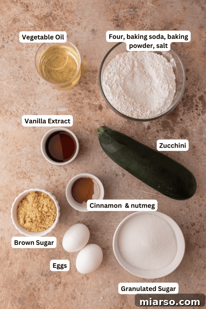 zucchini bread ingredients