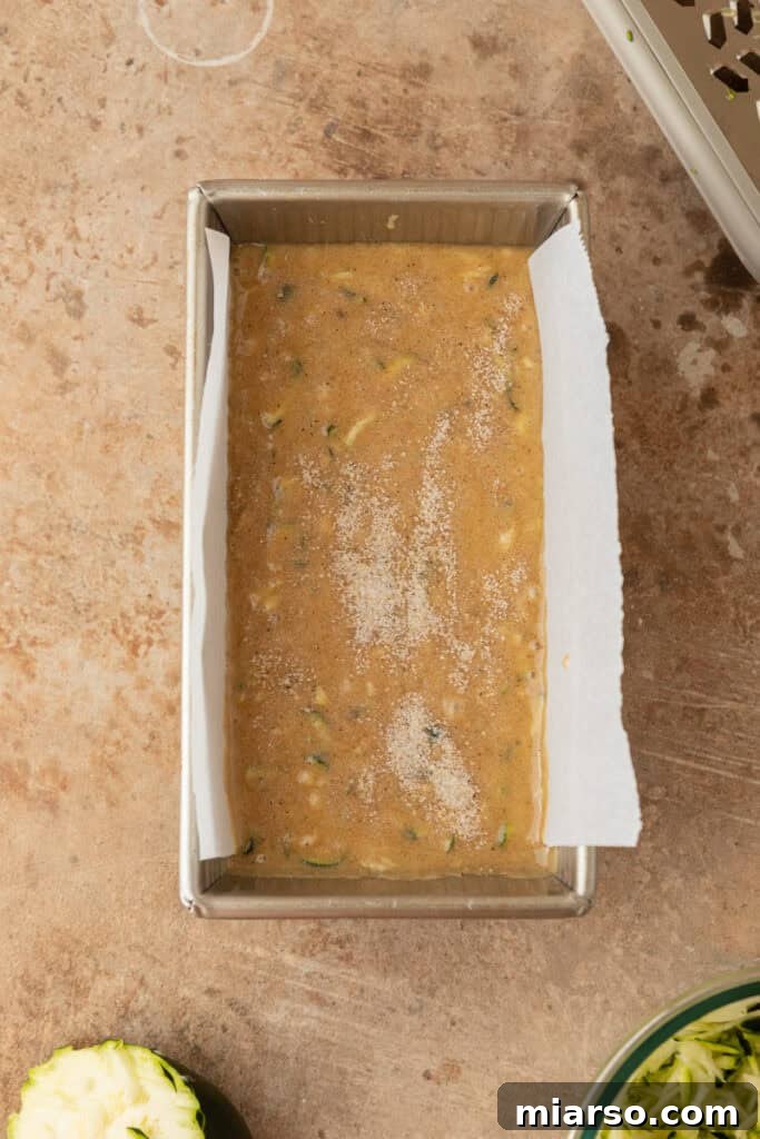 raw batter in a loaf pan