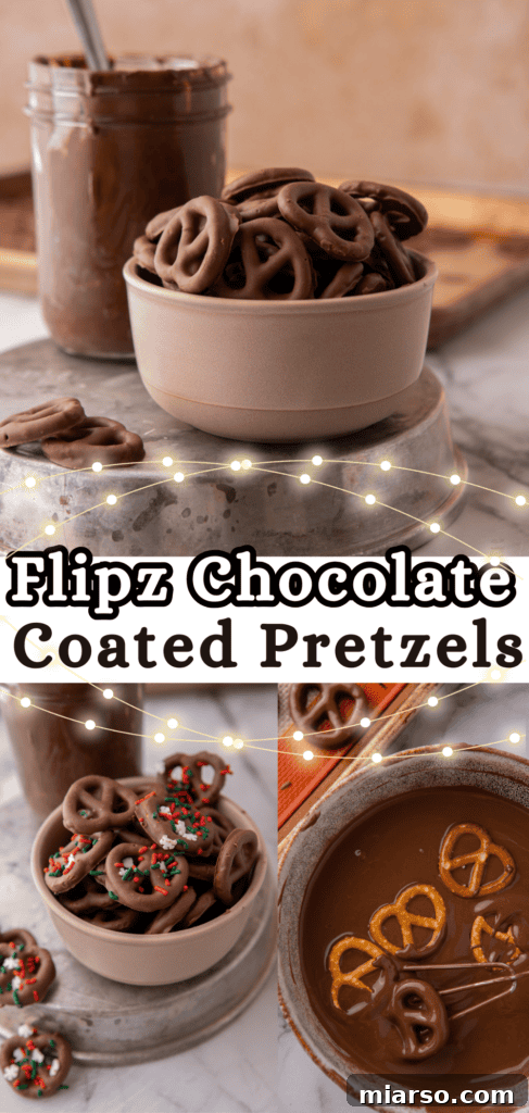 Sweet and Salty Chocolate Pretzel Delight 14 Chocolate coated pretzels arranged artfully, ready for a sweet and salty snack.