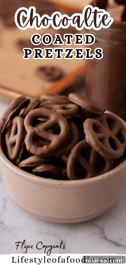 Sweet and Salty Chocolate Pretzel Delight 16 A close-up of beautifully chocolate coated pretzels, highlighting their texture and appeal.