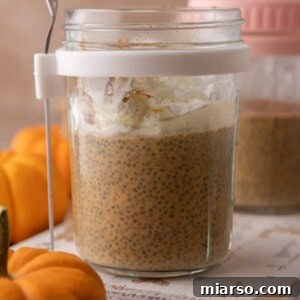 Pumpkin Pie Spice Chia Seed Pudding Recipe in a jar