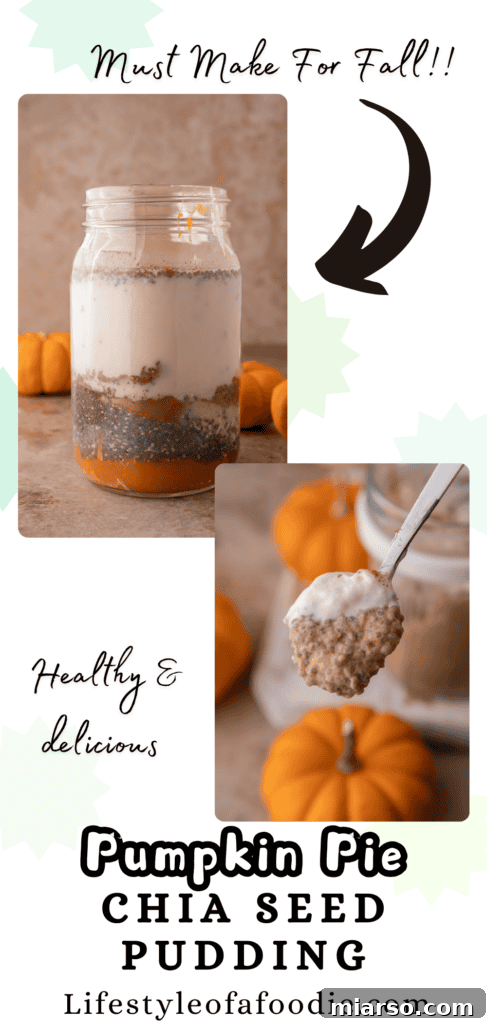 Creamy Pumpkin Spice Chia Seed Pudding 13 Pinterest collage showcasing the Pumpkin Pie Spice Chia Seed Pudding as a perfect fall breakfast idea.