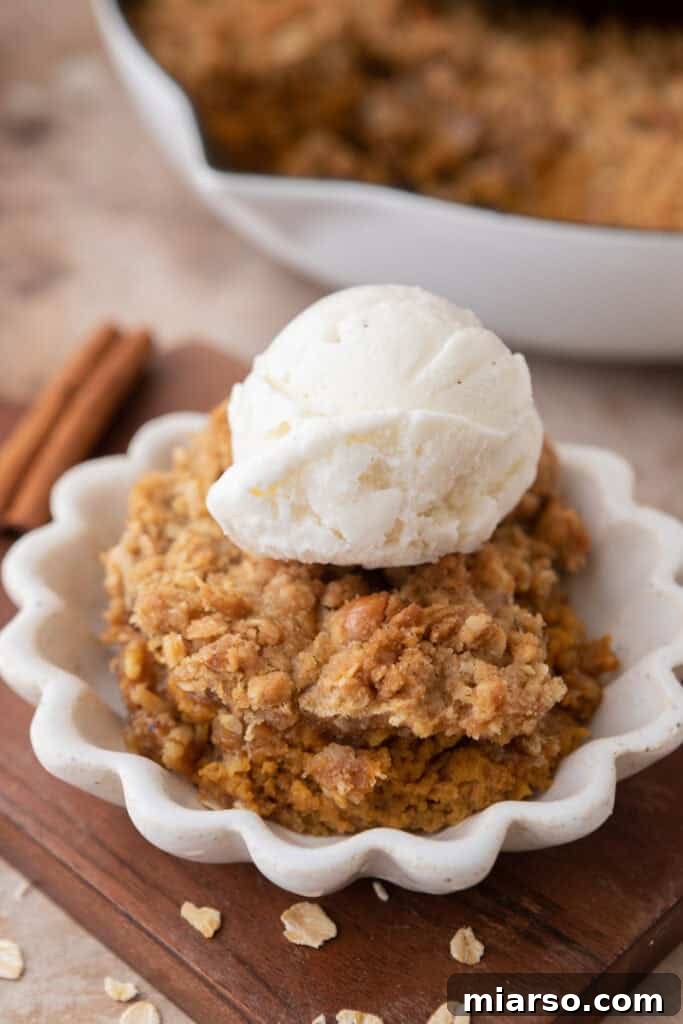 pumpkin crisp recipe on a plate