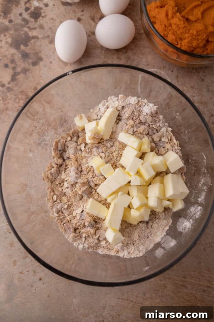 unmixed topping ingredients in a bowl