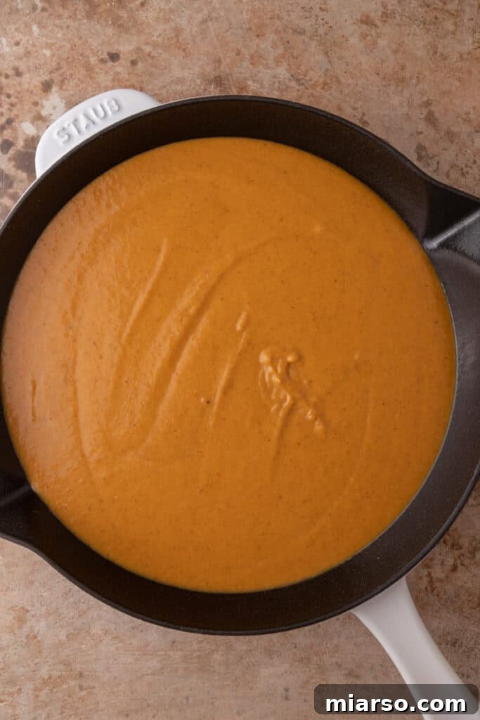 filling in a skillet