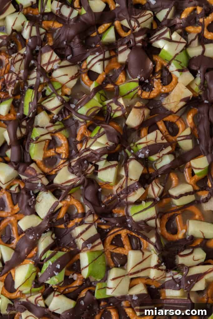 The Ultimate Caramel Apple Bark Recipe 11 close up of the finished product