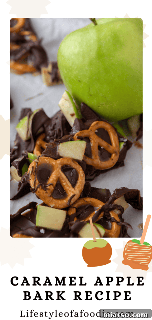 The Ultimate Caramel Apple Bark Recipe 14 caramel apple bark recipe pinterest pin