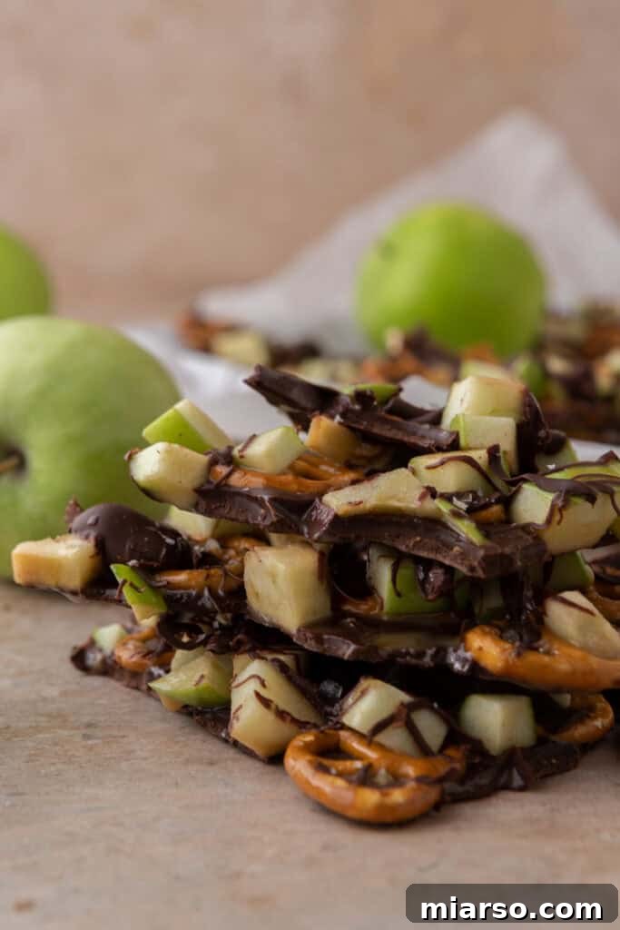 The Ultimate Caramel Apple Bark Recipe 4 caramel apple bark recipe side shot