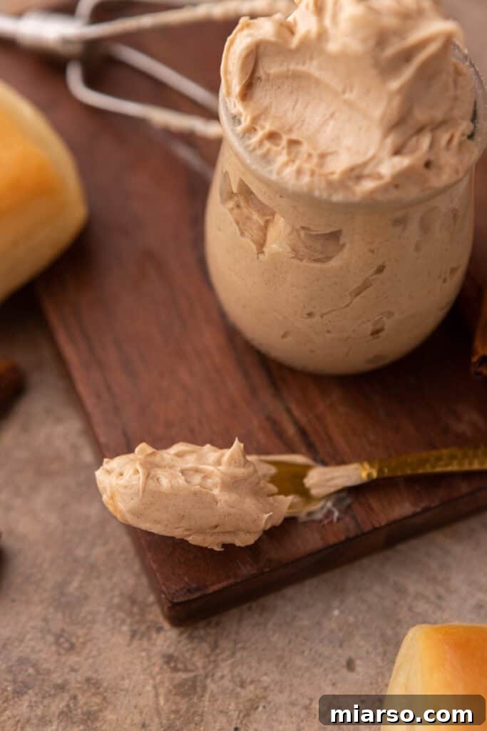 texas roadhouse cinnamon butter on a spoon