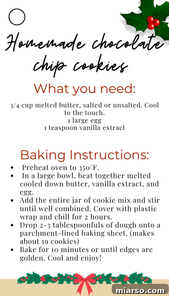 Printable gift tags for homemade chocolate chip cookie jars
