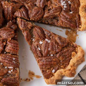 overhead shot of the maple pecan pie recipe