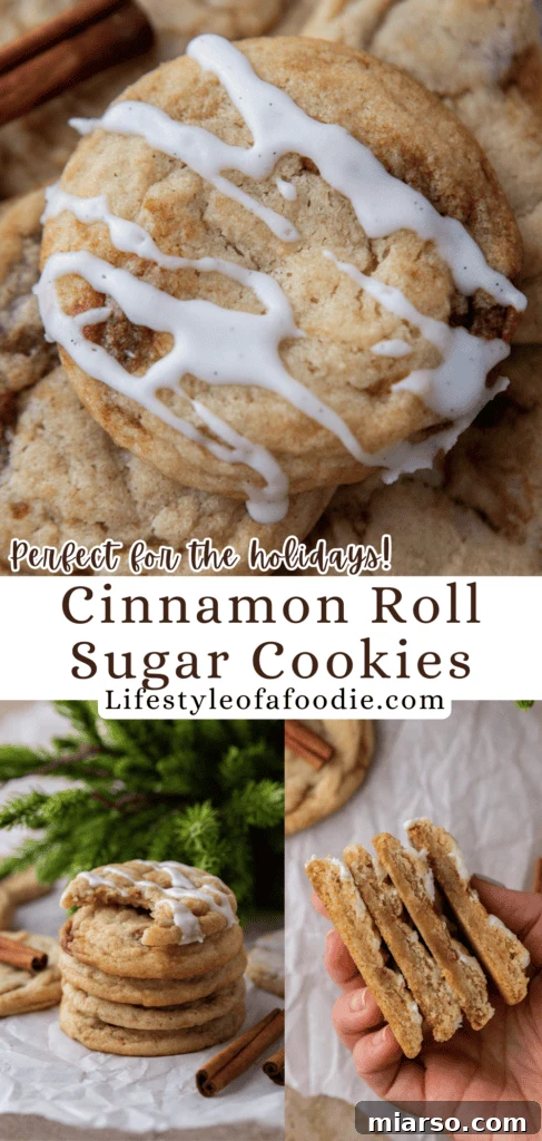 cinnamon roll sugar cookies recipe pinterest pin