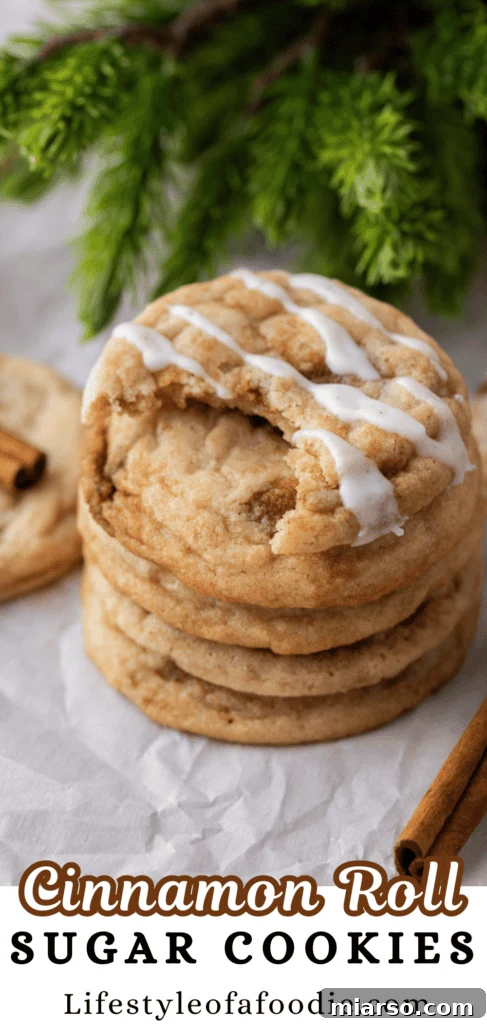 cinnamon roll sugar cookies recipe pinterest pin