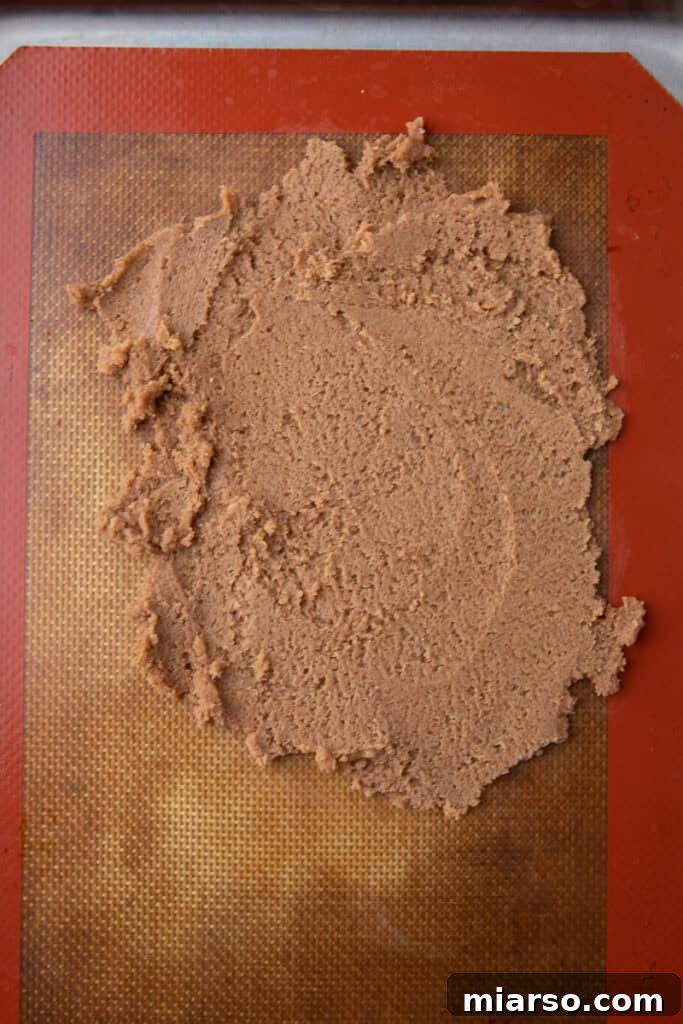 filling ingredients rolled out on a baking sheet