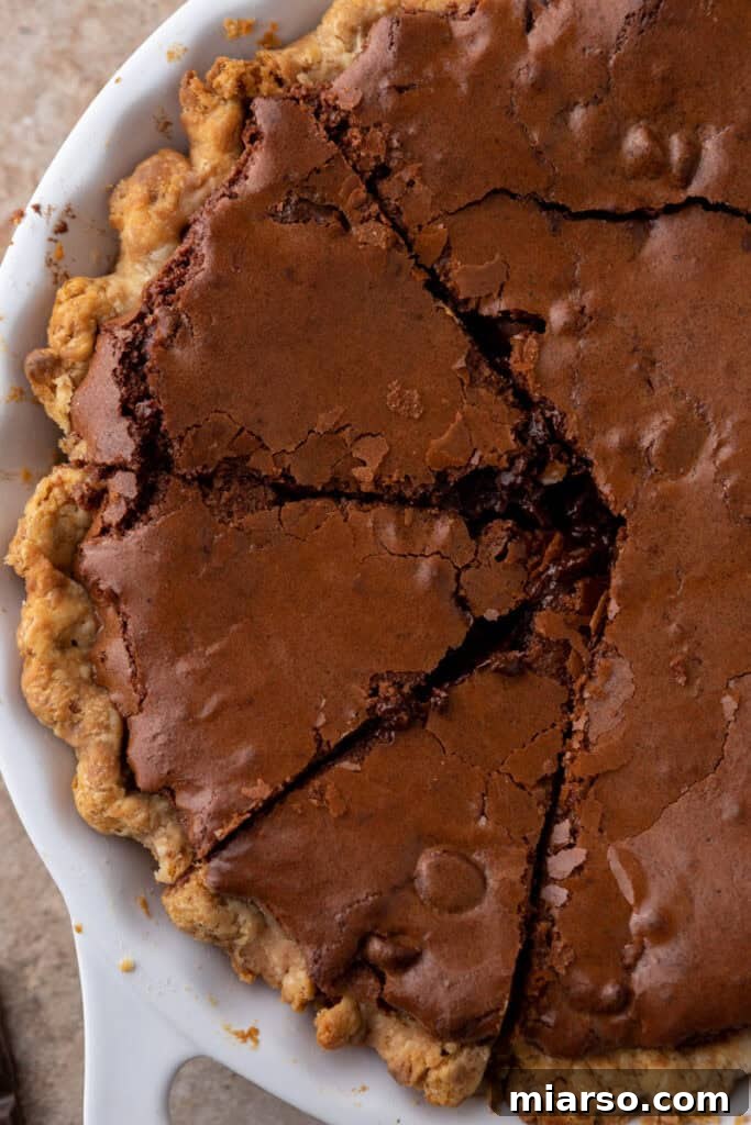 Ultimate Fudgy Brownie Pie 2 overhead shot of the brownie pie recipe