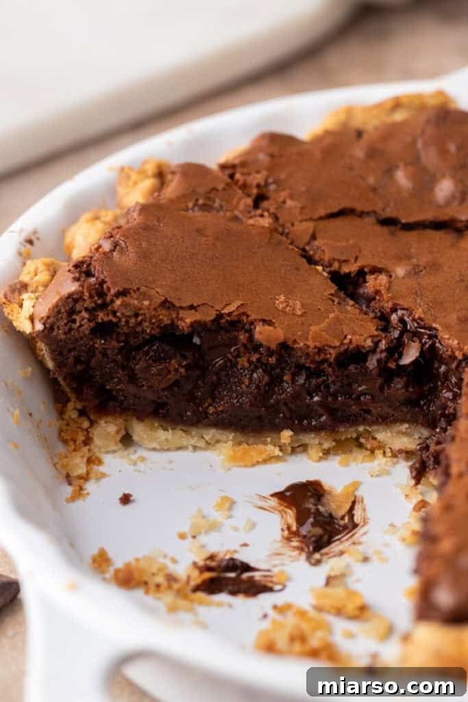 Ultimate Fudgy Brownie Pie 11 overhead shot of the brownie pie recipe