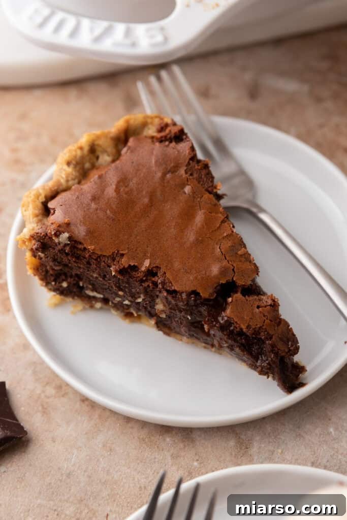 Ultimate Fudgy Brownie Pie 12 overhead shot of the brownie pie recipe