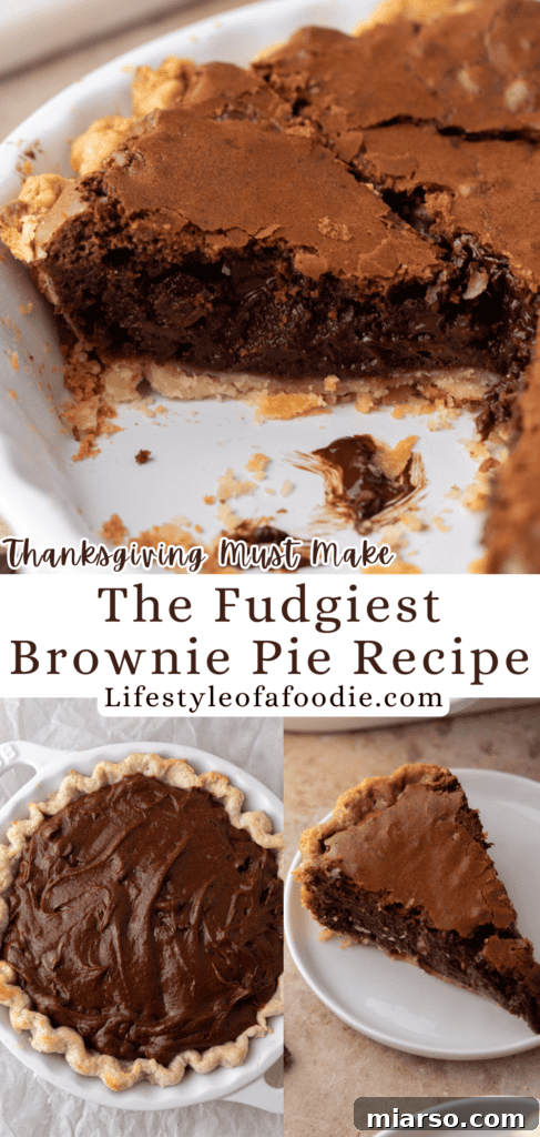 Ultimate Fudgy Brownie Pie 15 brownie pie recipe pinterest pin